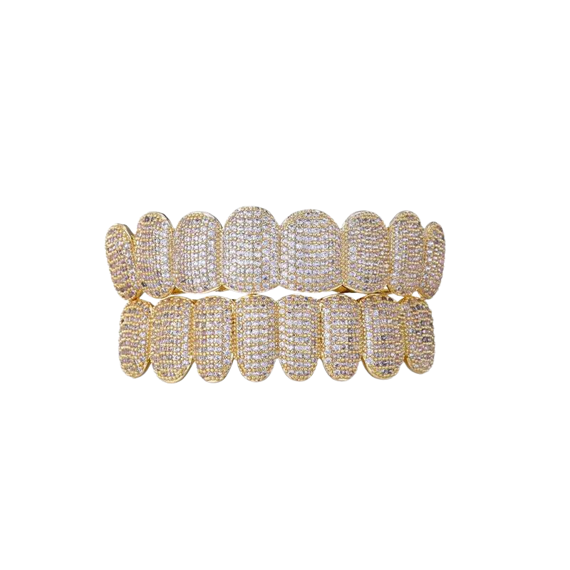 Iced Out Gold Grillz Set
