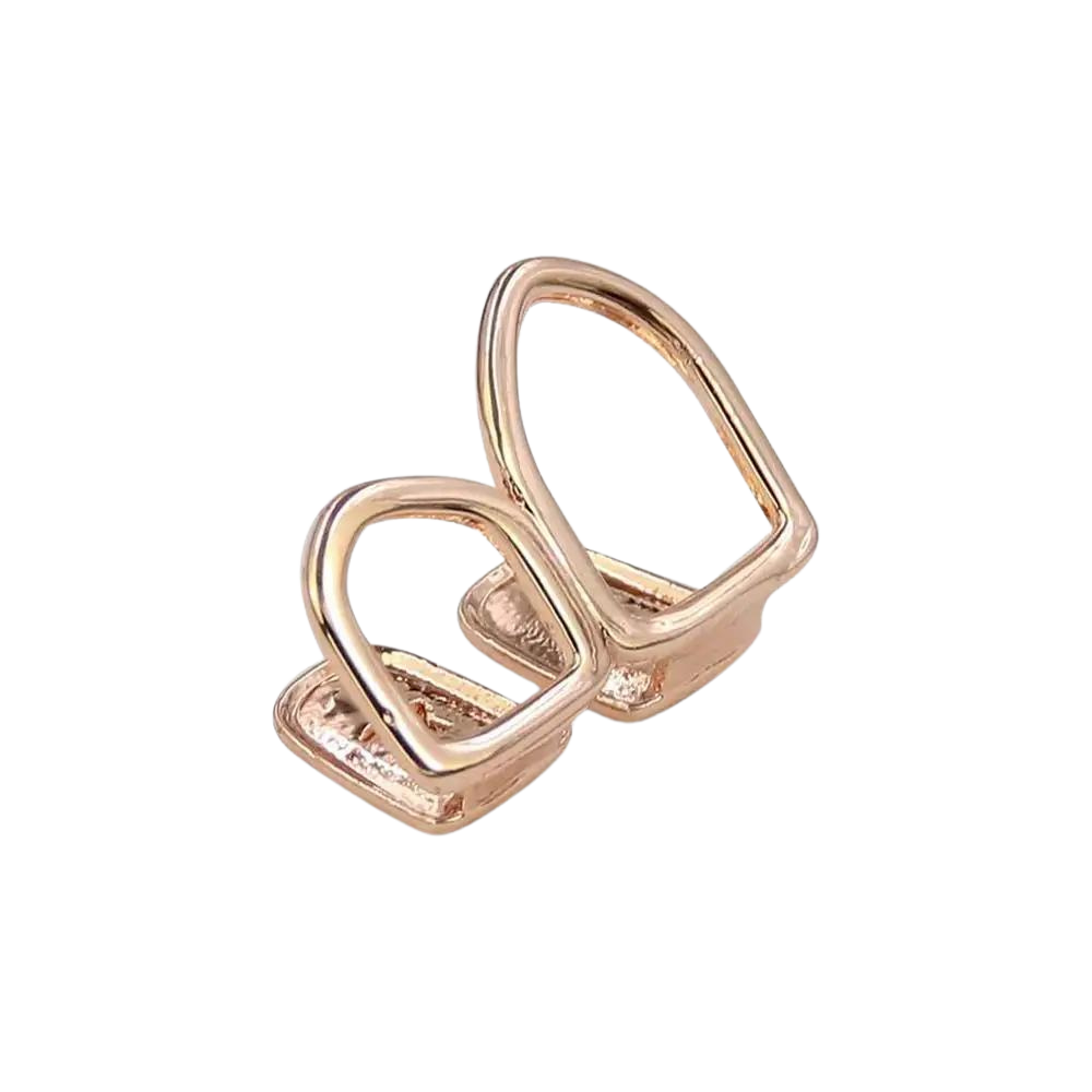 Rose Gold Double Tooth Open Face Grillz